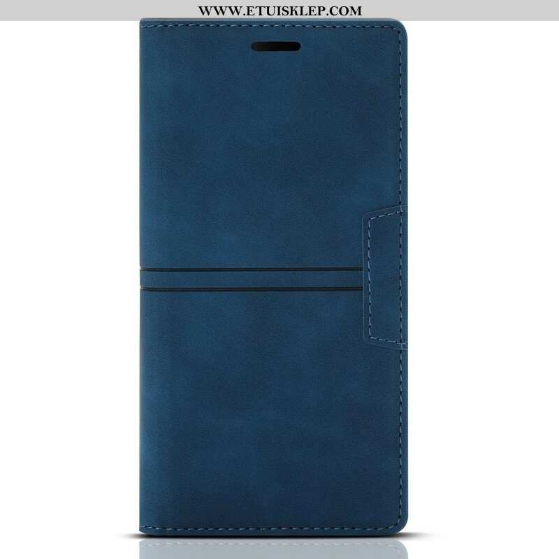 Etui Na Telefon do iPhone 13 Mini Etui Folio Stylowe Skórzane Przeszycia Magnetyczne Zapięcie